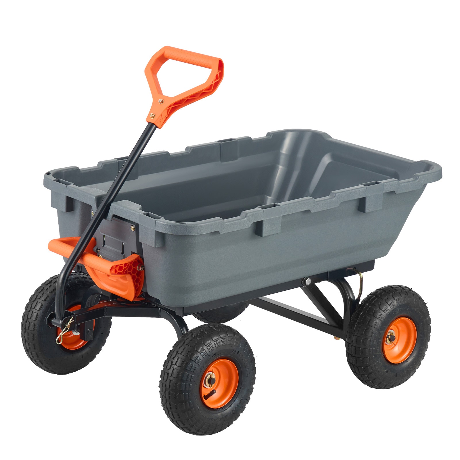 Garden Dump Cart With Steel Frame And Convertible Handle Utility_voghion.com